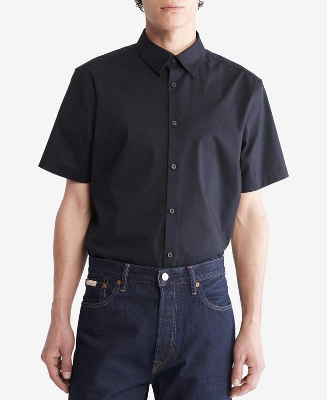 Calvin Klein Short Sleeve Woven Stretch Shirt Product Image