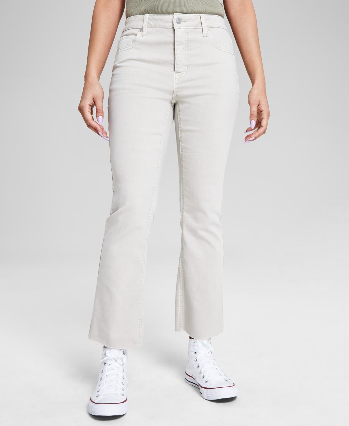 And Now This Womens Cropped Flare-Leg Frayed Jeans Product Image