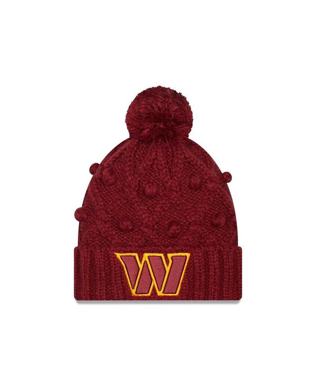 Womens New Era Burgundy Washington Commanders Toasty Cuffed Knit Hat with Pom Product Image