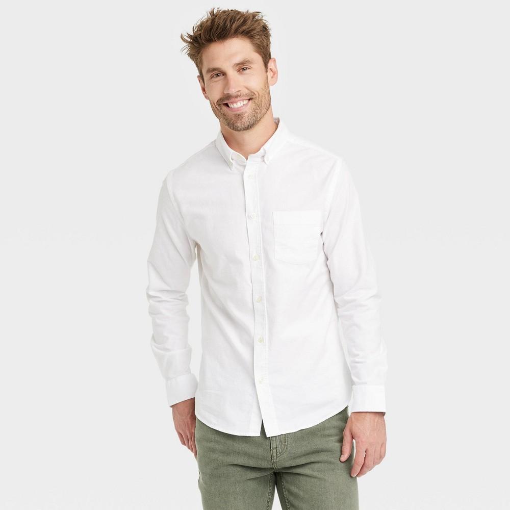 Mens Every Wear Slim Fit Long Sleeve Oxford Button-Down Shirt - Goodfellow & Co White XXL Product Image