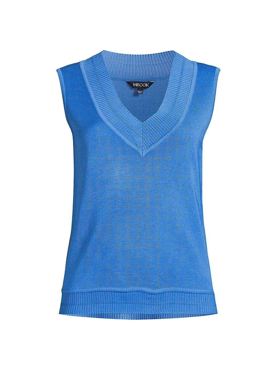 Womens V-Neck Flat Knit Tank Product Image