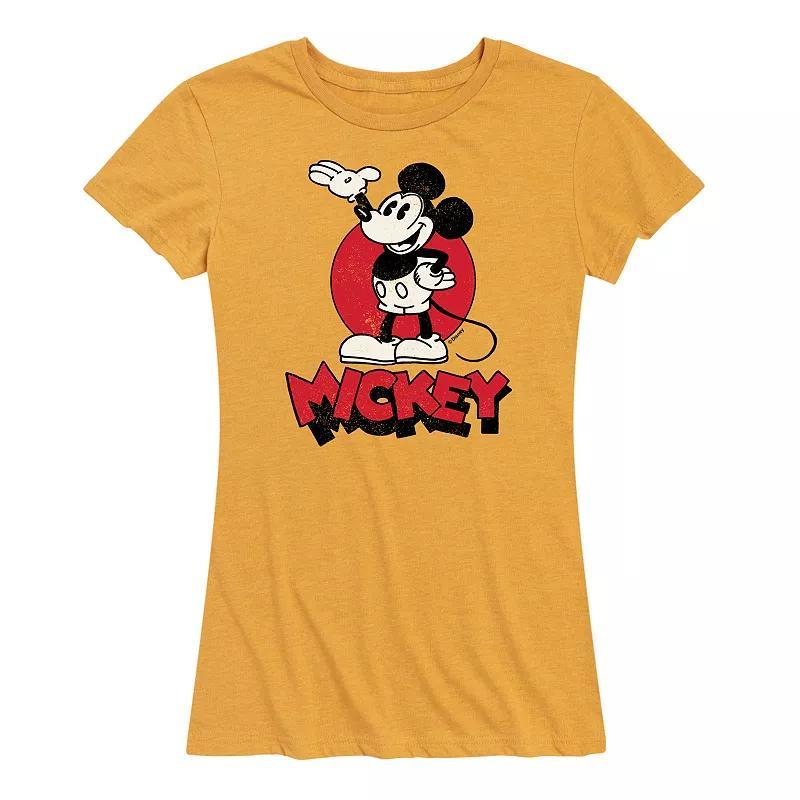 Disneys Mickey Mouse Womens Heritage Graphic Tee Grey Royal Blue Product Image