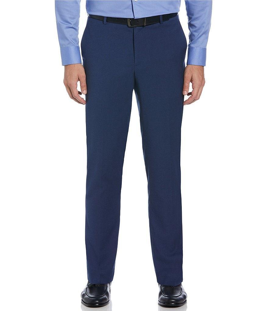 Perry Ellis Suit Separate Slim-Fit Stretch Solid Flat-Front Dress Pants Product Image