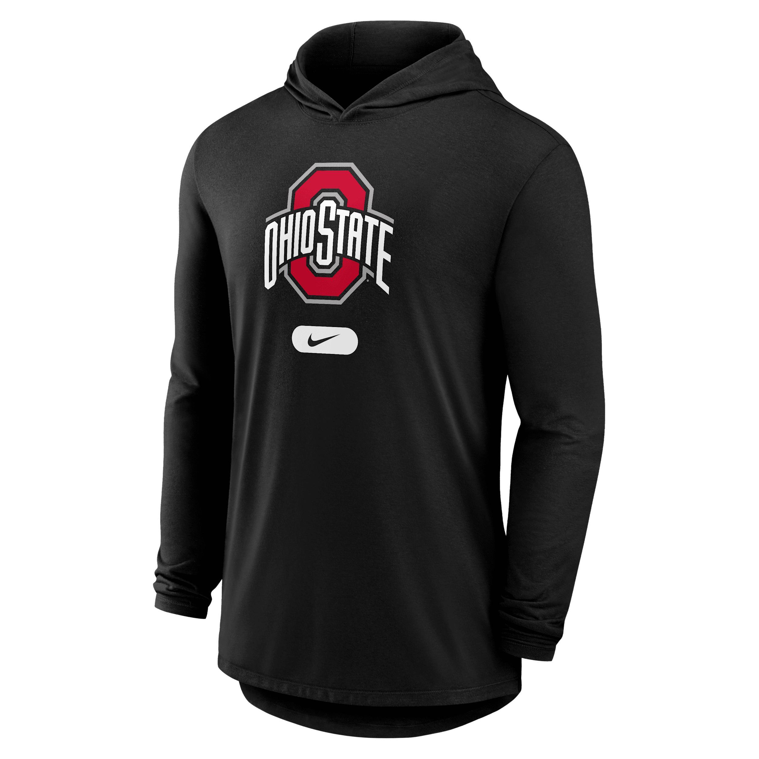 Ohio State Buckeyes Nike Mens Dri-FIT College Long-Sleeve Hooded T-Shirt Product Image