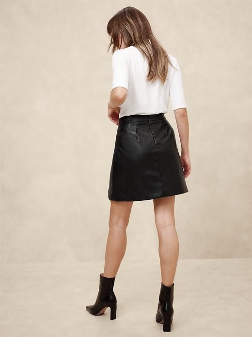 Vegan Leather Mini Skirt Product Image