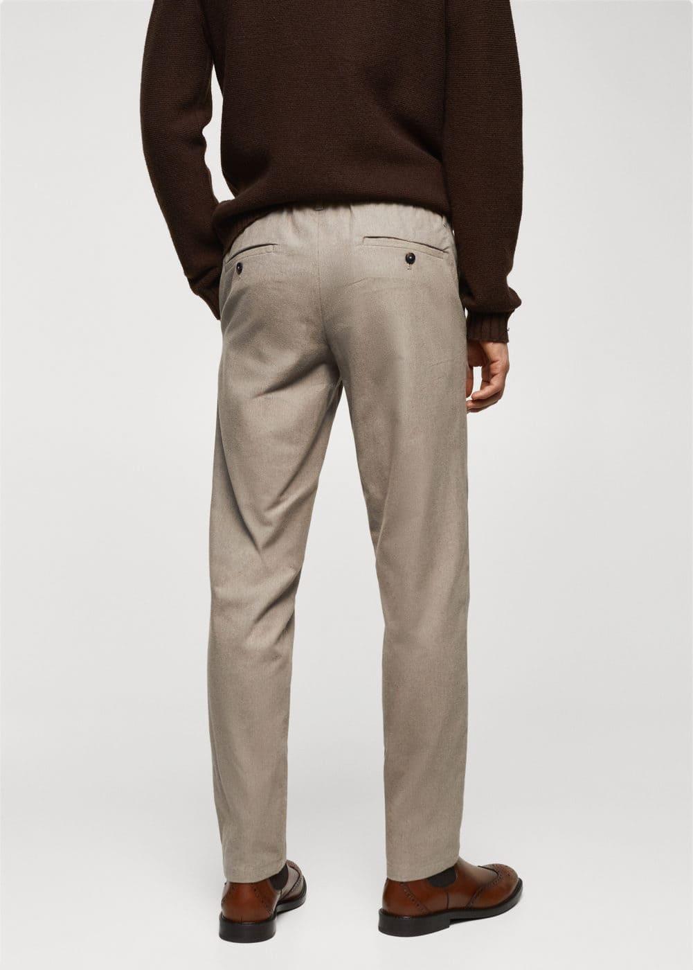 MANGO MAN - Slim fit structured cotton pants beigeMen Product Image