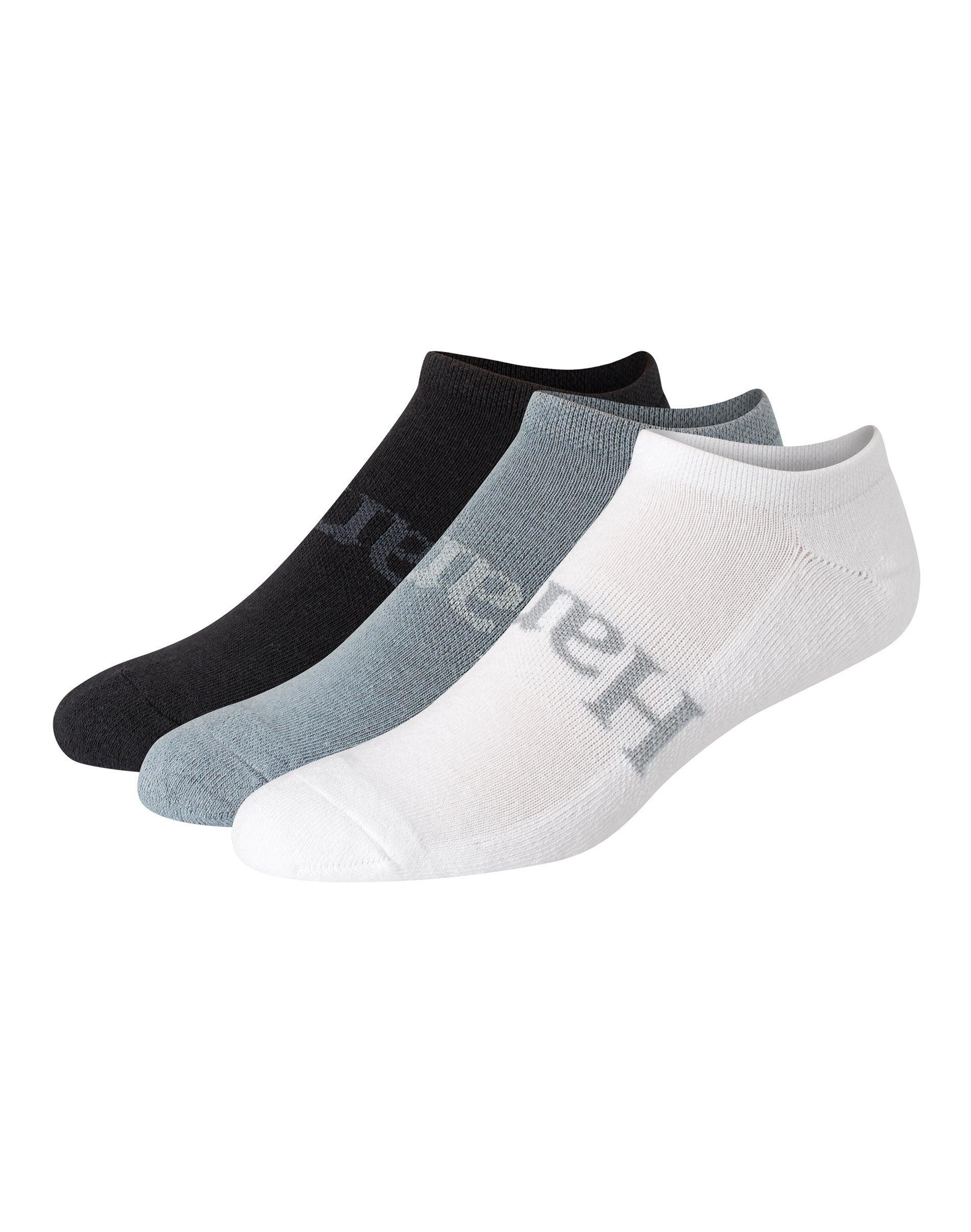 Hanes Originals Mens SuperSoft No Show Socks, 3-Pairs Wintergreen Dream/Black/White 6-12 Product Image