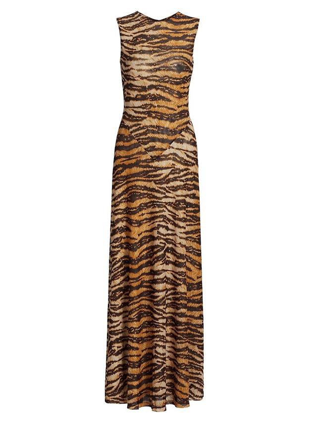 Womens Unzina Tiger Stripe A-Line Maxi Dress Product Image