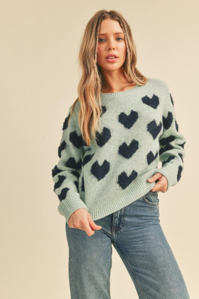 Fuzzy Heart Sweater Product Image