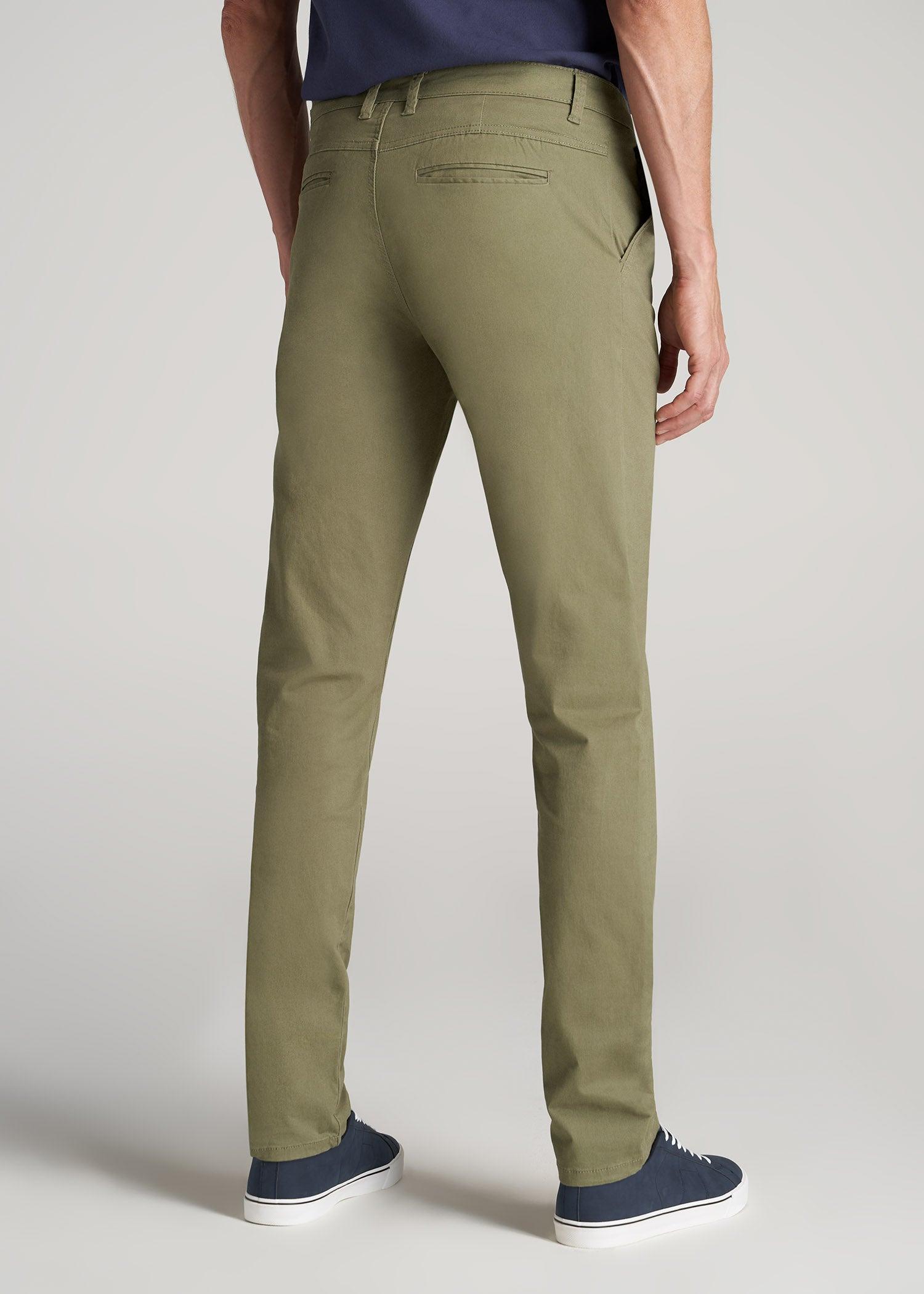 Carman TAPERED Chinos in Fatigue Green - Pants for Tall Men Product Image