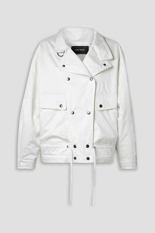 ISABEL MARANT Fadili Double-breasted Cotton-sateen Jacket In White Product Image