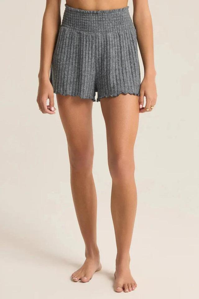 Z Supply Dawn Ribbed Short in Charcoal Heather Product Image