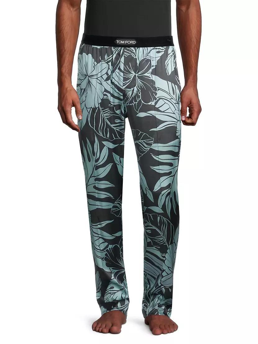 Logo Silk Pajama Pants Product Image