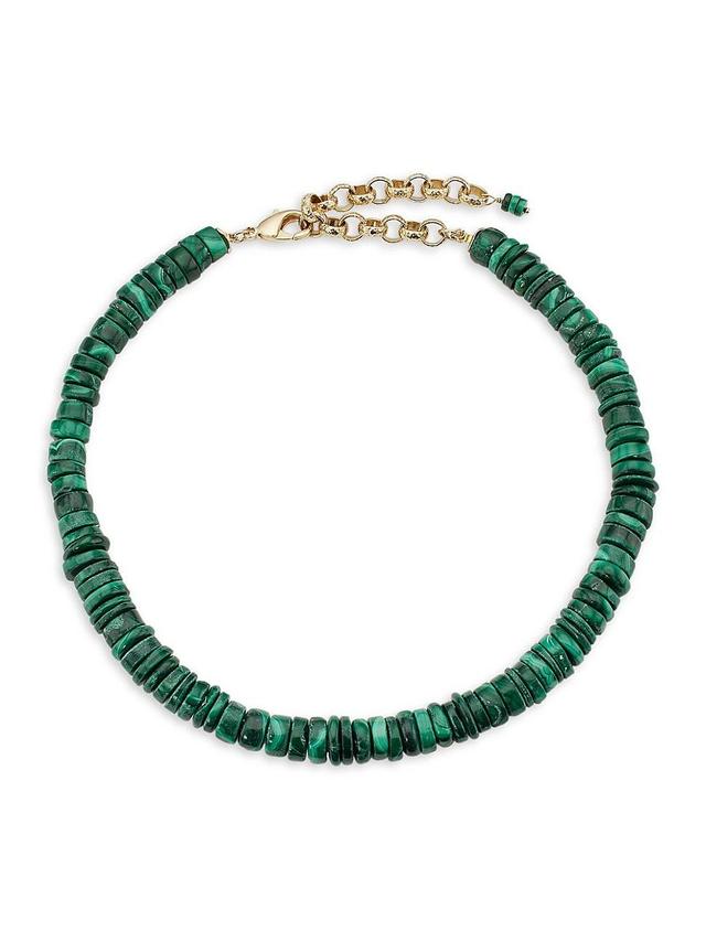 Womens Puka Malaki 24K Gold-Plate & Malachite Necklace Product Image