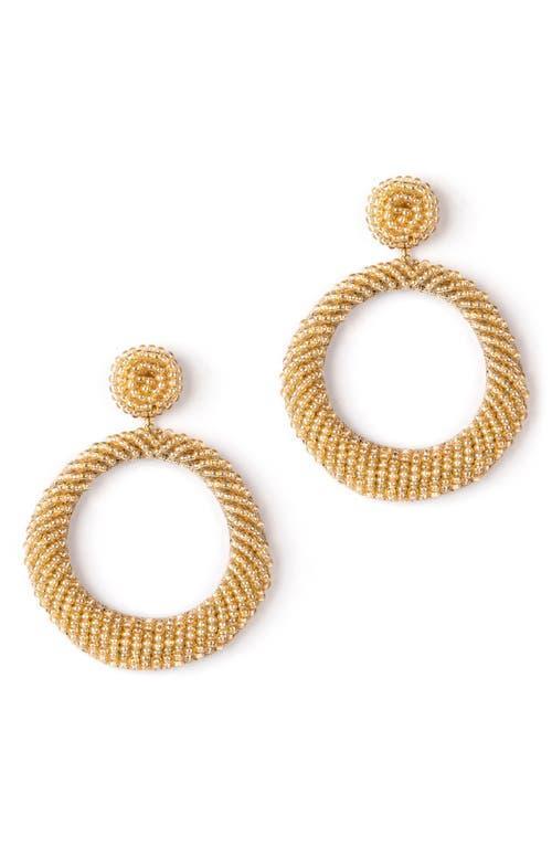 Deepa Gurnani Asta Beaded Hoop Drop Earrings Product Image