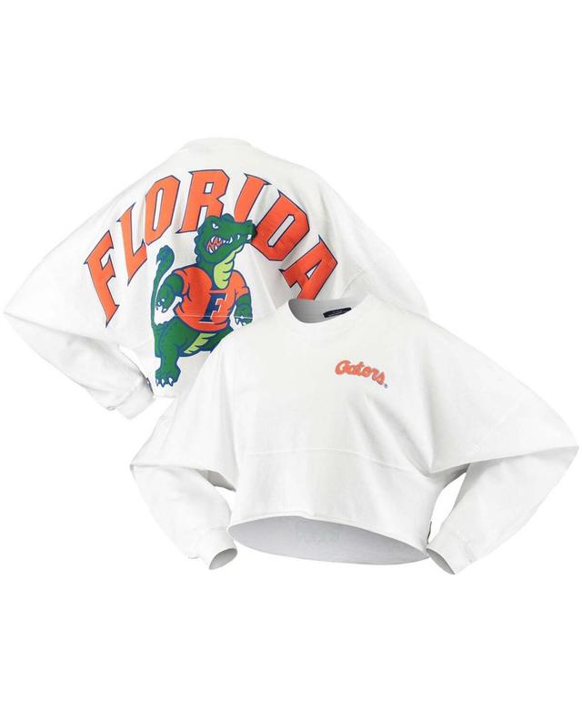 Womens Florida Gators Raw Hem Cropped Spirit Jersey Long Sleeve T-Shirt Product Image