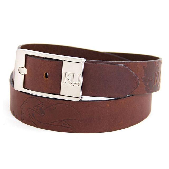 Mens Kansas Jayhawks Brandish Leather Belt Brown Product Image