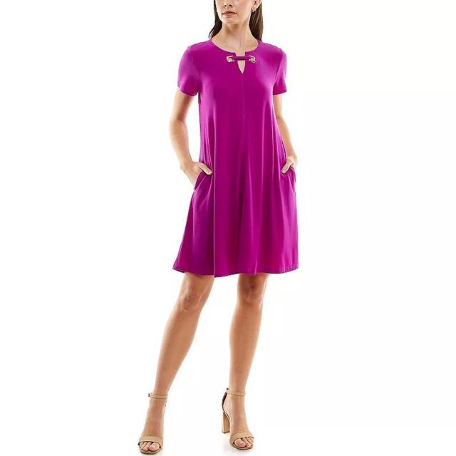 Womens Nina Leonard Embellished Swing Dress Product Image