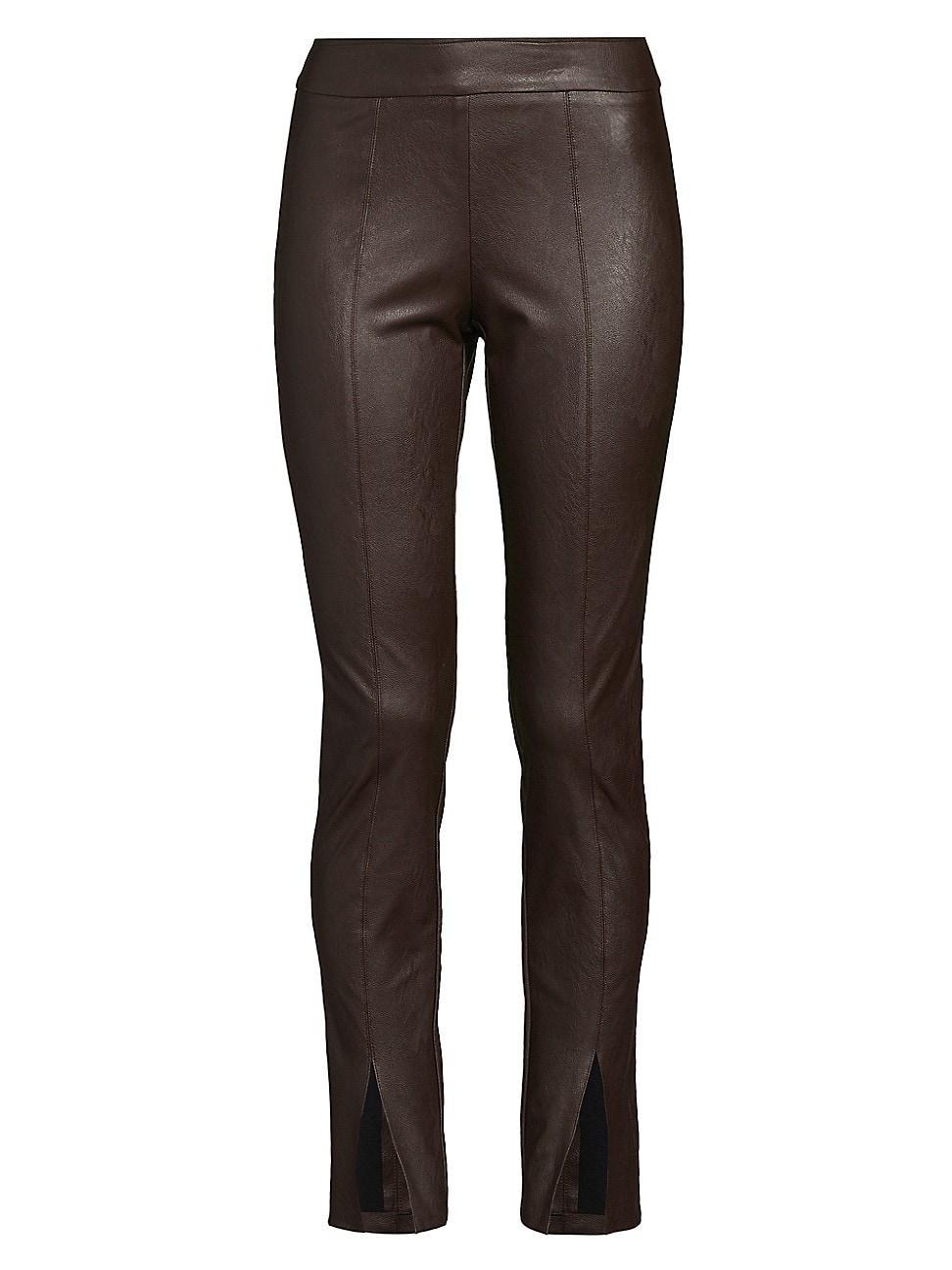 Womens Faux-Leather Skinny Pants Product Image