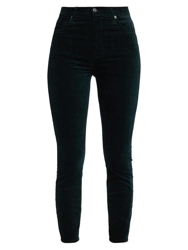 Womens Velvet High-Rise Ankle Skinny Pants Product Image