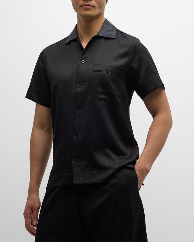 Mens Casual Button-Down Lounge Shirt Product Image