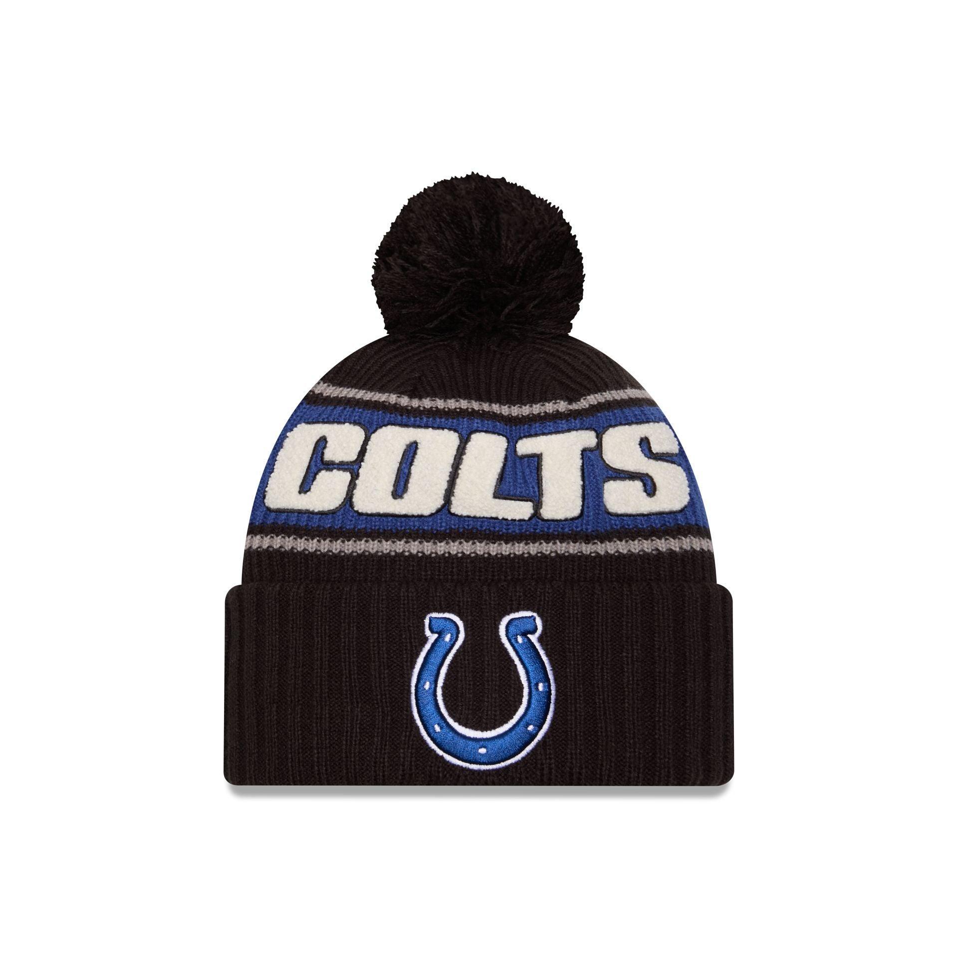 Indianapolis Colts 2024 Cold Weather Black Pom Knit Hat Male Product Image