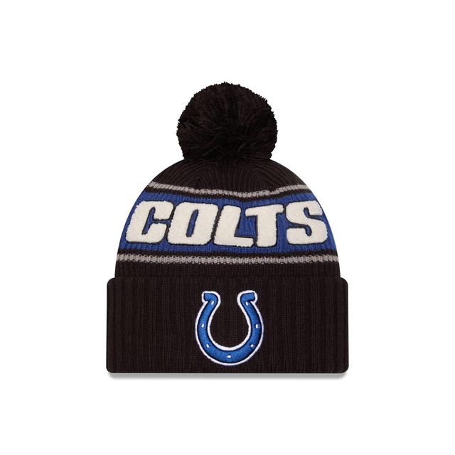 Indianapolis Colts 2024 Cold Weather Black Pom Knit Hat Male Product Image