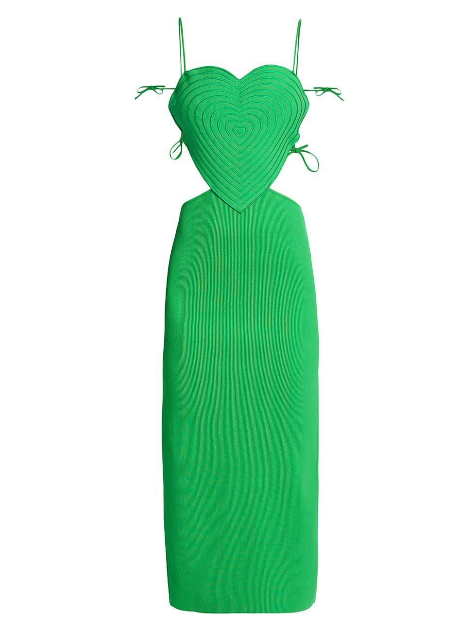 Womens Heart Rib-Knit Midi-Dress Product Image