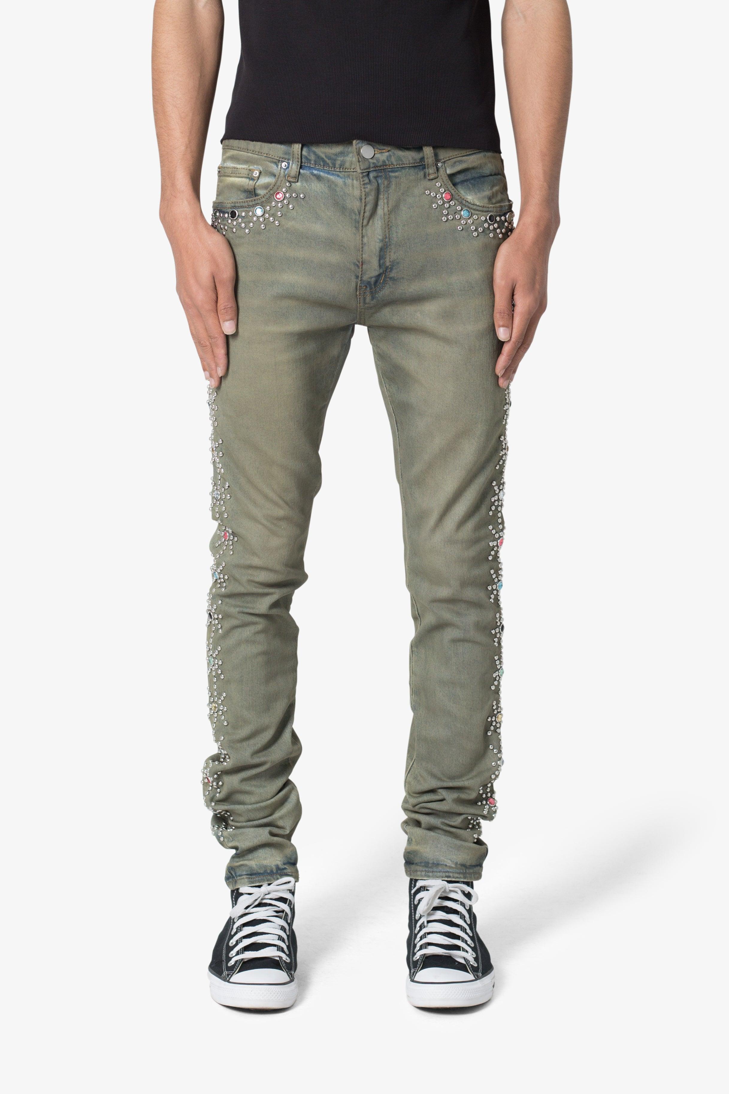 X620 Studded Skinny Denim - Blue Product Image