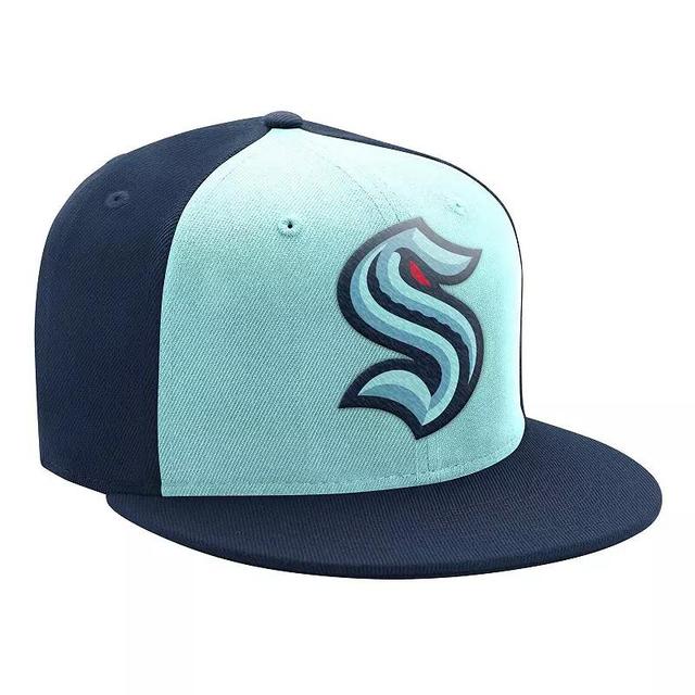 Mens Starter Light Blue/Deep Sea Blue Seattle Kraken Logo Two-Tone Snapback Hat Product Image