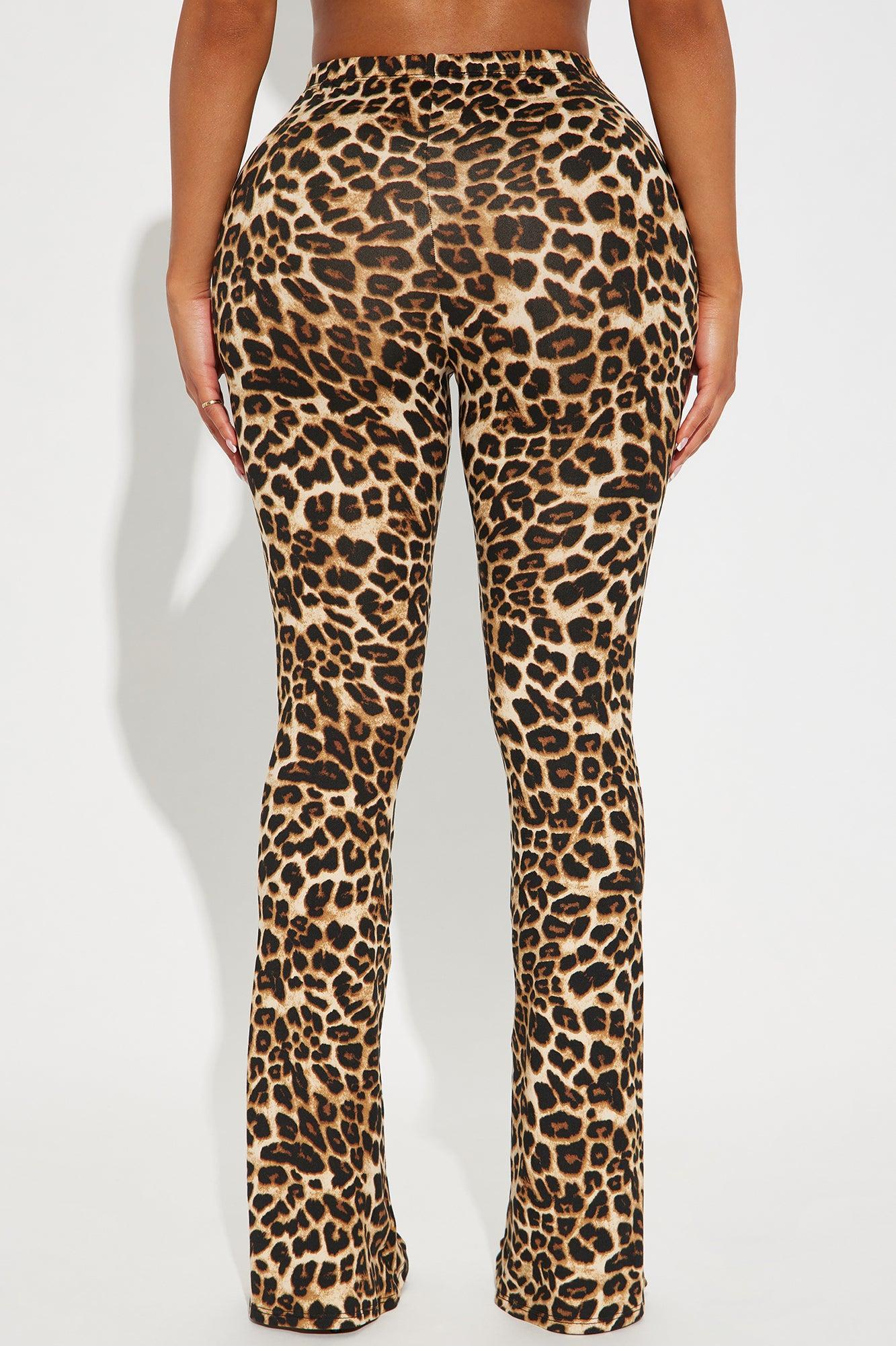 Stay Calm High Rise Leopard Flare Pant - Brown/combo Product Image