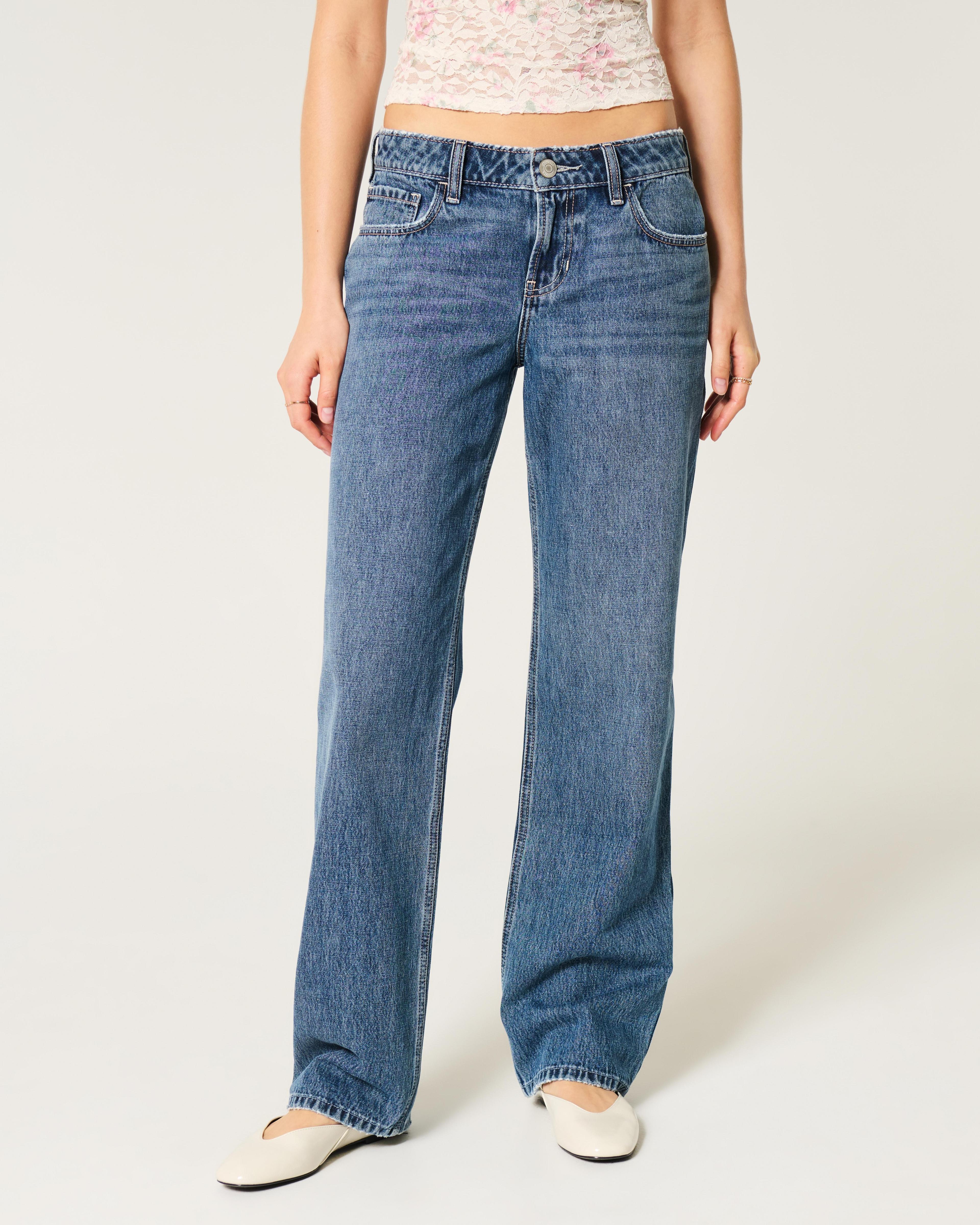 Low-Rise Medium Wash Loose Jeans Product Image