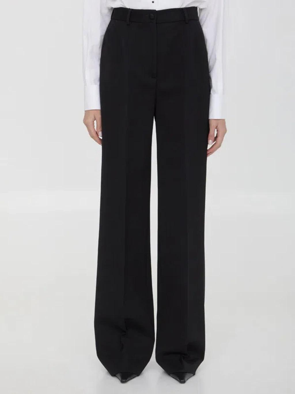 Gabardine Tuxedo Pants In Black Product Image