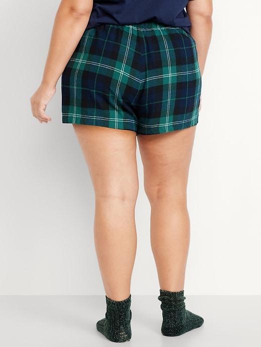 Mid-Rise Flannel Pajama Short for Women Product Image