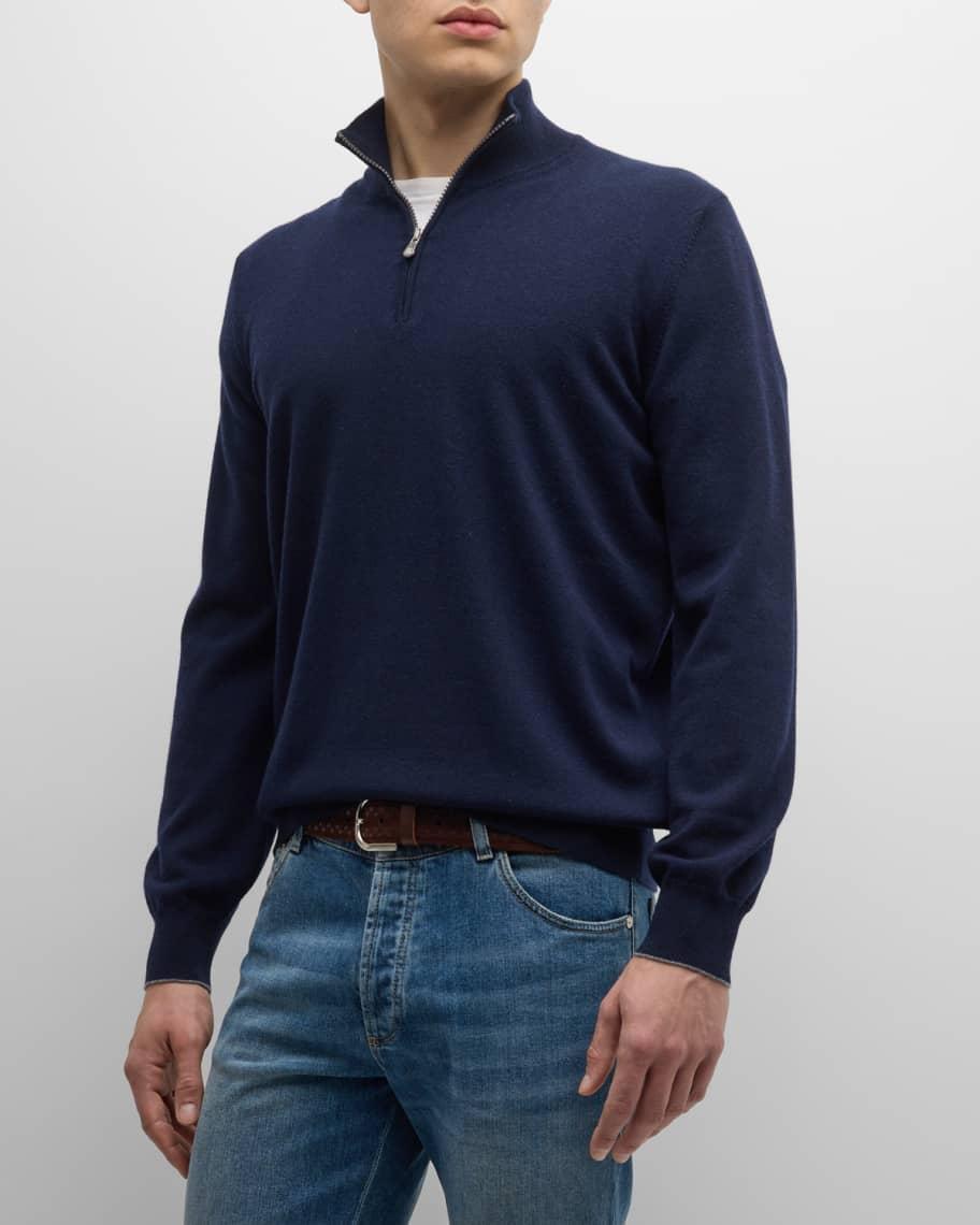 Mens Cashmere Quarter-Zip Sweater Product Image