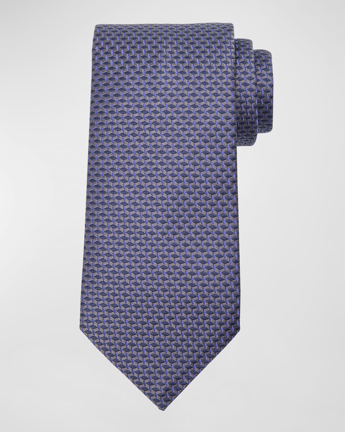 Mens Woven Diamond Silk Tie Product Image