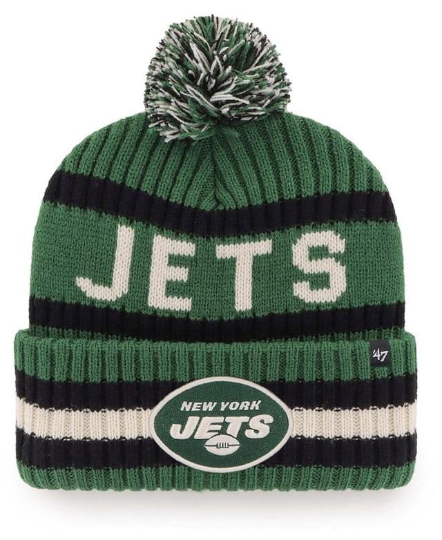 Mens Green New York Jets Bering Cuff Pom Knit Hat Product Image