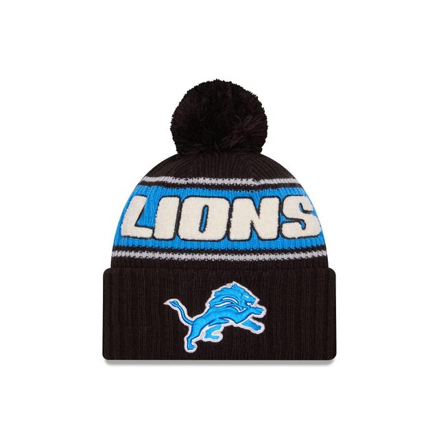 Detroit Lions 2024 Cold Weather Black Pom Knit Hat Male Product Image