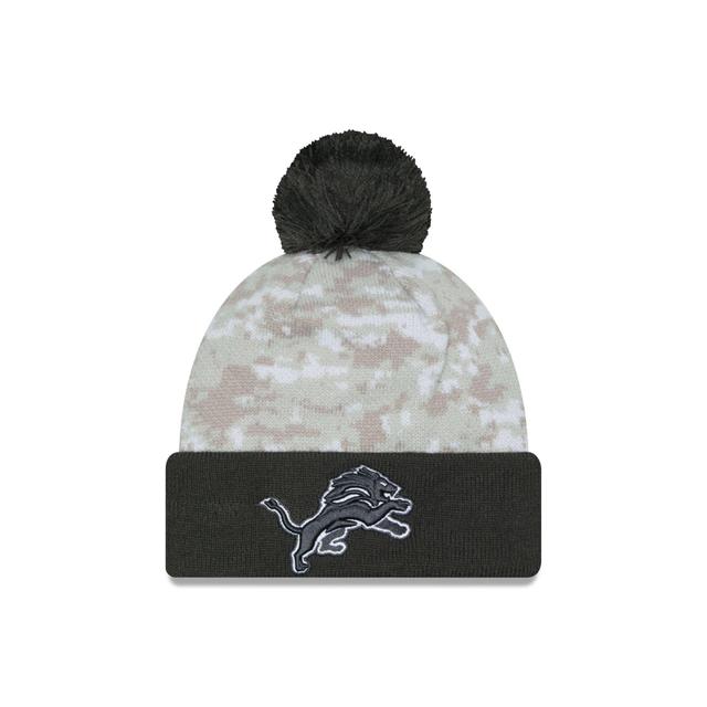 Detroit Lions 2024 Salute to Service Pom Knit Hat Male Product Image