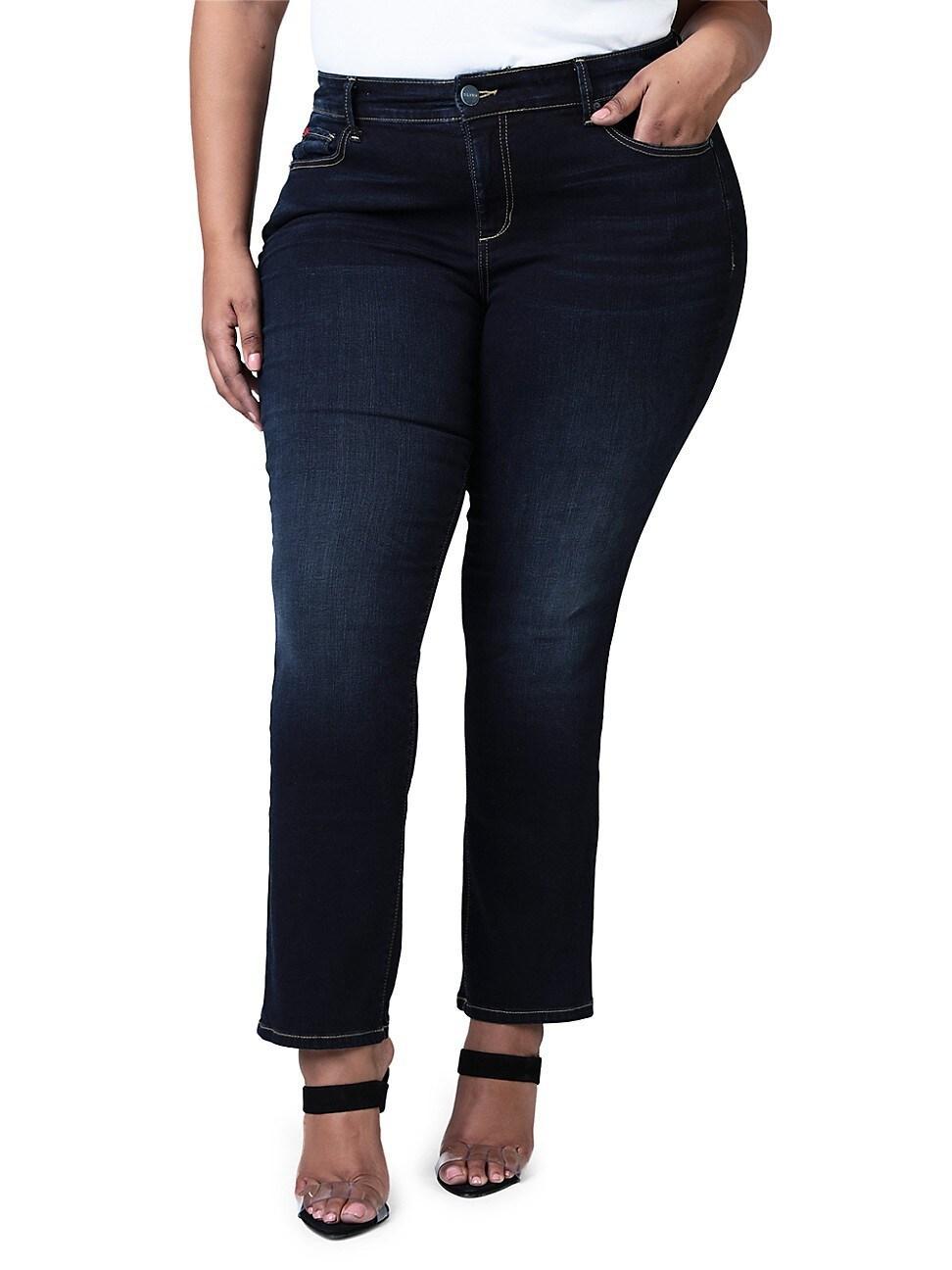 Womens High-Rise Straight Leg Jeans Product Image