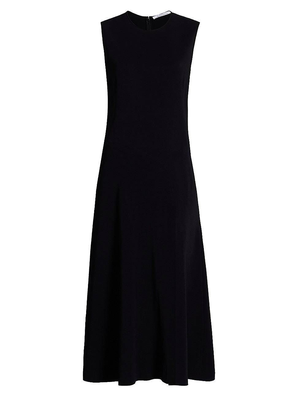 Sleeveless Side-Slit Crepe Midi Dress Product Image