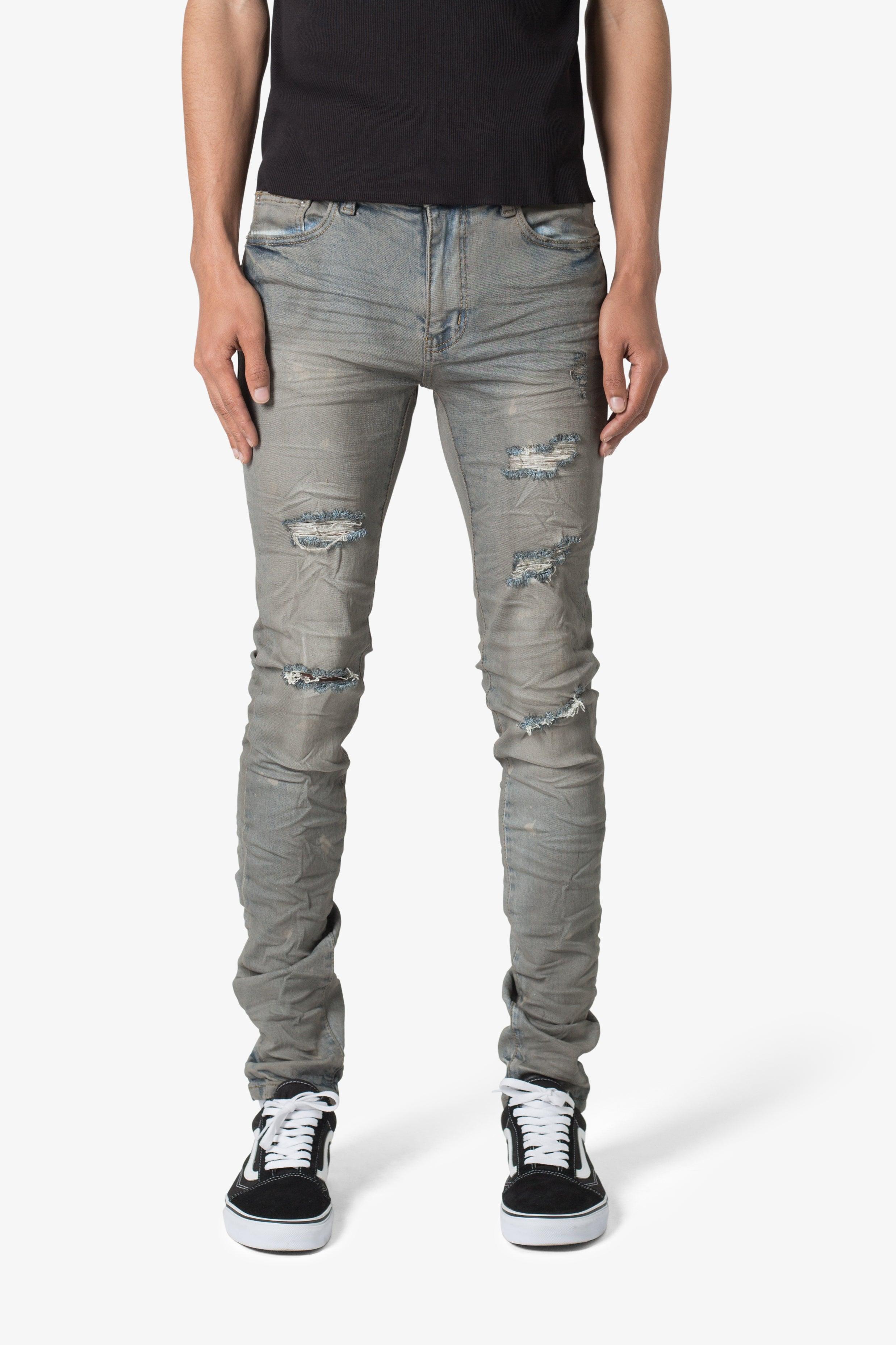 X607 Painted Skinny Denim - Blue Product Image