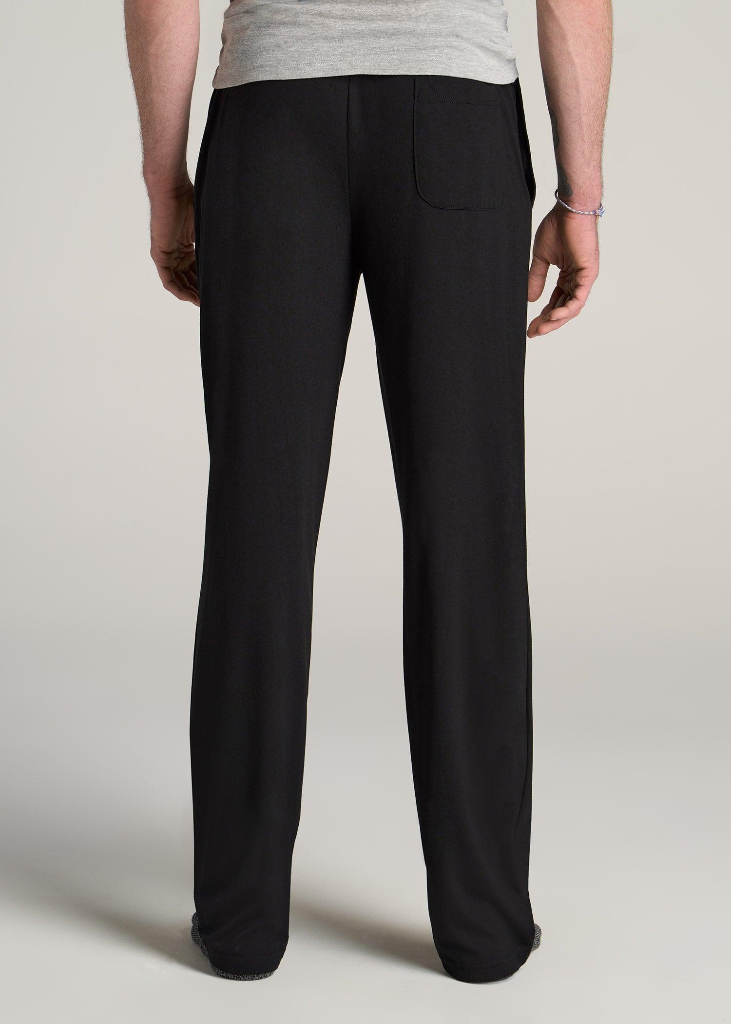 Lounge Pajama Pants for Tall Men in Black Male Product Image