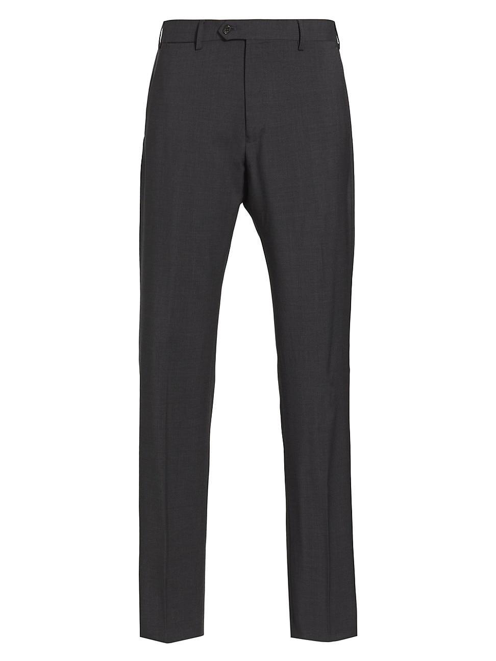 Mens Wool Crease-Front Trousers Product Image