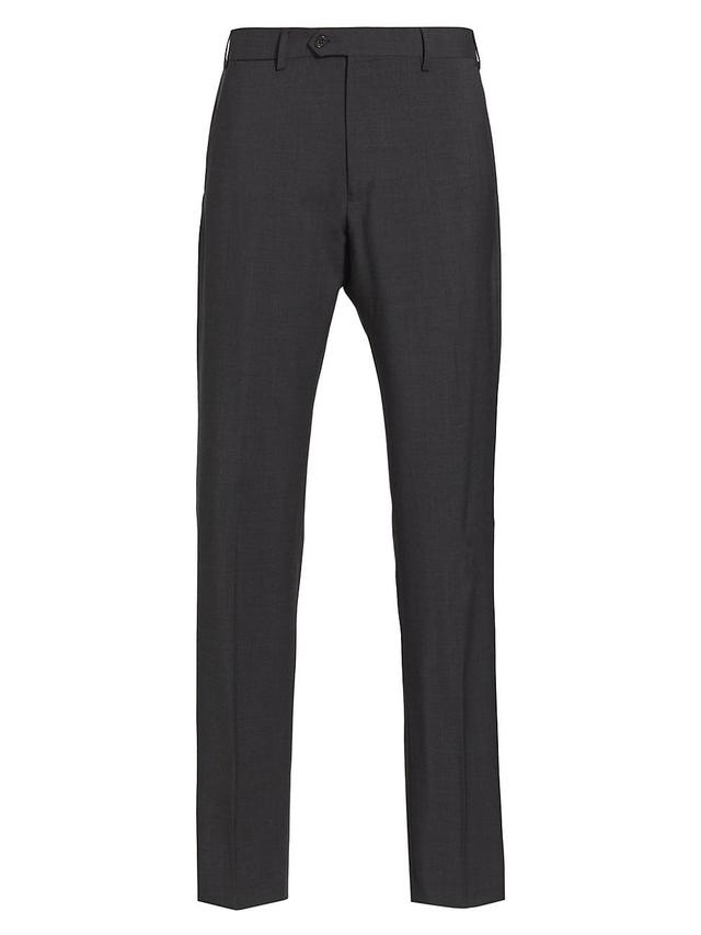 Mens Wool Crease-Front Trousers Product Image