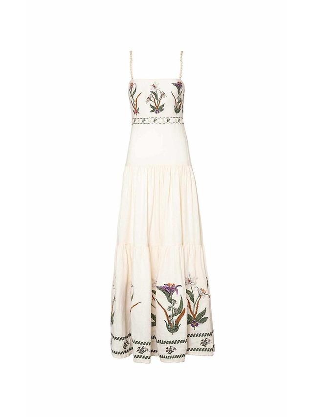 Womens Lima Pacifico Embroidered Linen Maxi Dress Product Image