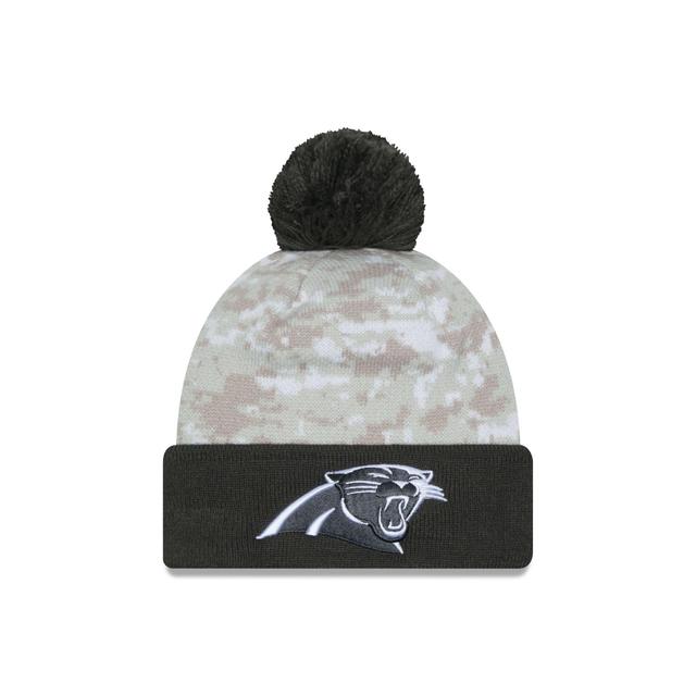 Carolina Panthers 2024 Salute to Service Pom Knit Hat Male Product Image