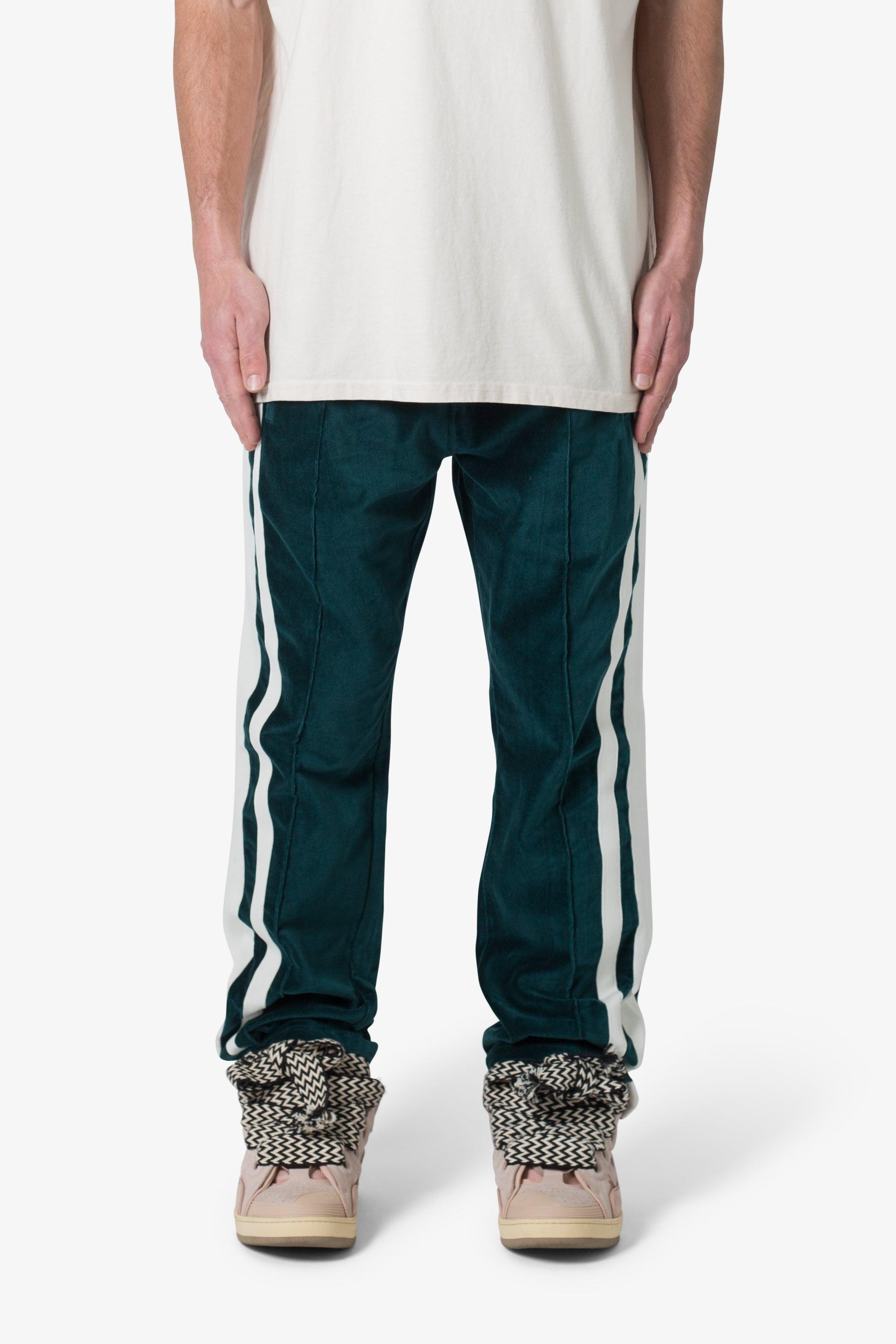 Baggy Velour Track Pants - Green Product Image