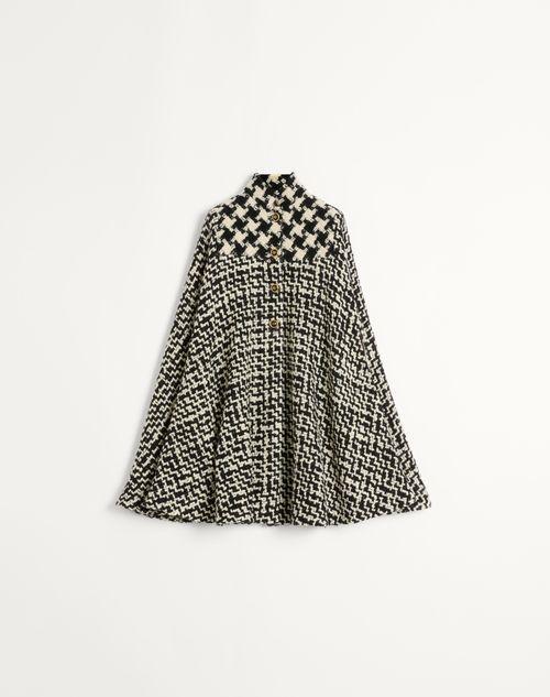 GEOMETRIC TWEED CAPE  Product Image