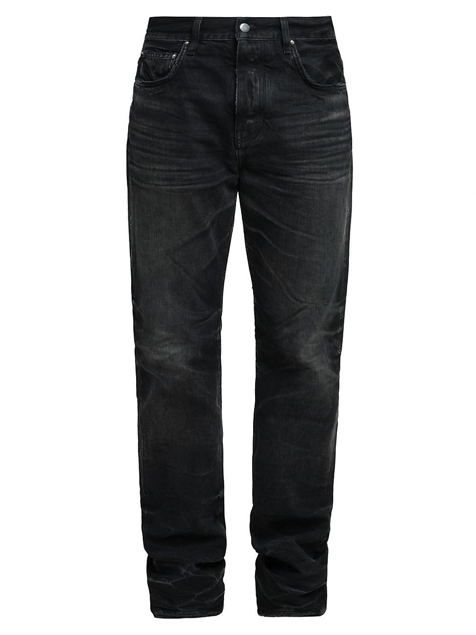 AMIRI Frayed Release Hem Straight Leg Jeans Product Image